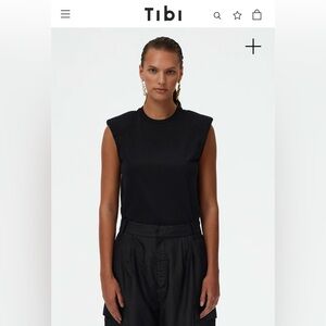 BNWT Tibi Padded Shoulder Sleeveless Top Size Small